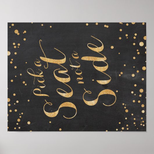 シートチョークとグリッター結婚のサインを選ぶ ポスター (正面)