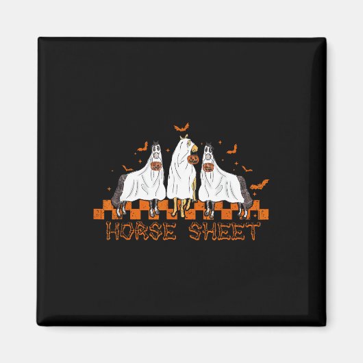シートハロウィーン幽霊馬かぼちゃのコスチューム マグネット (正面)