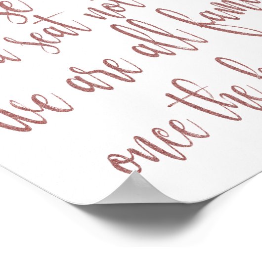 シートバラ金ゴールドグリッター8x10結婚の看板の選択 ポスター (角)