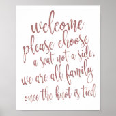 シートバラ金ゴールドグリッター8x10結婚の看板の選択 ポスター (正面)