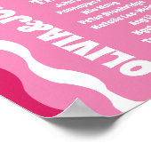 シートピンクマゼンタレトロ波形アーチスタイルを取る ポスター (角)