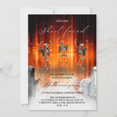 シートフェイススケルトン幽霊大人ハローウィンパーティ 招待状 (正面)