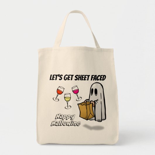 シートフェイス幽霊ハッピーハロー トートバッグ (正面)