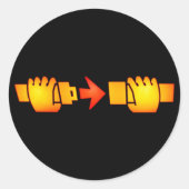 シートベルトのサインを丸く留める ラウンドシール (正面)