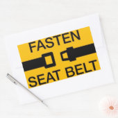 シートベルトを締める 長方形シール (封筒)