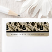 シートミュージックと楽器ブラック/金ゴールド ラベル (インサイチュ)