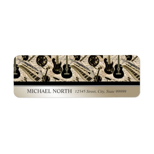 シートミュージックと楽器ブラック/金ゴールド ラベル (正面)