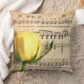 シートミュージックイエローローズ クッション (ブランケット)