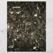 シートミュージックコラージュ金ゴールドブラックスクラップブック作り紙 (裏面)