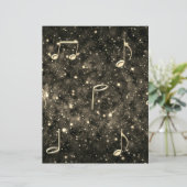 シートミュージックコラージュ金ゴールドブラックスクラップブック作り紙 (スタンド正面)