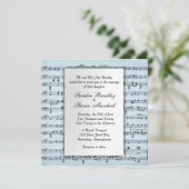 シートミュージックブルー結婚式招待状 招待状 (スタンド正面)