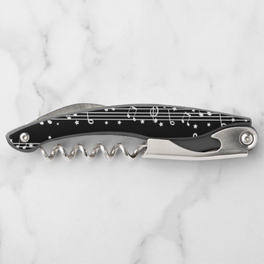 シートミュージック音符(白黒) ソムリエナイフ (裏面)