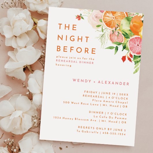 シートラスウォーターカラー夜リハーサルディナー前 招待状