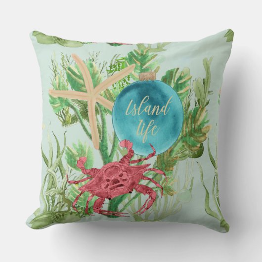 シートロピカルアイランドクリスマスの下で クッション (正面)