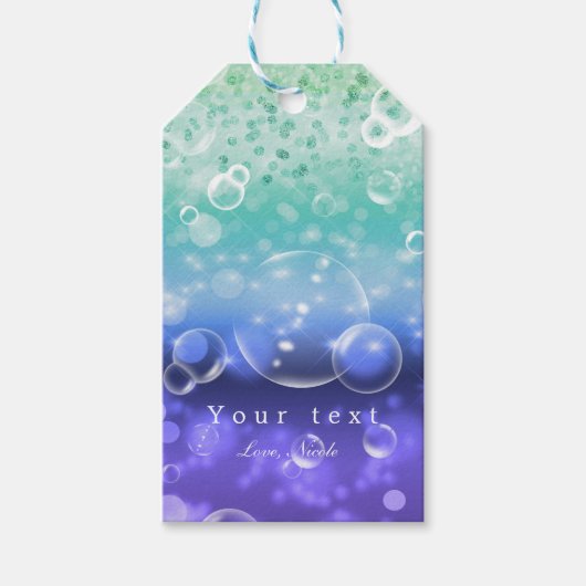 シートロピカルバースデーパーティーの下で ギフトタグ (正面)