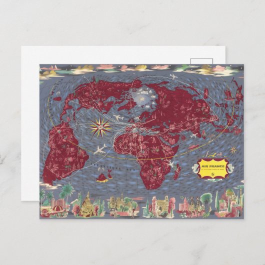 シート1-8:エアフランス ポストカード (正面/裏面)