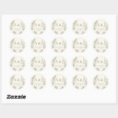 シート:オーダーメイドの植物画風結婚式シール ラウンドシール (シート)
