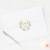 シート:オーダーメイドの植物画風結婚式シール ラウンドシール (封筒)