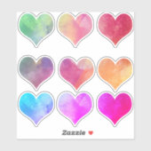 シート/9カラフルハート型カットアウトデカール シール (シート)