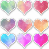 シート/9カラフルハート型カットアウトデカール シール (正面)