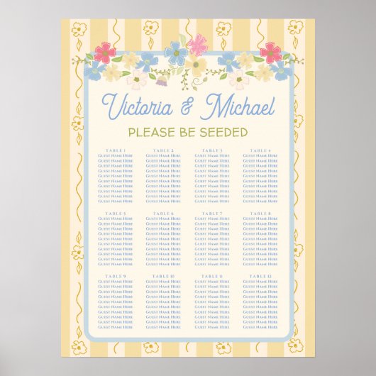 シードされた花種パケットデザイン ポスター (正面)