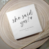 シードゥ・イェス ブライダルシャワー モダン手書き スタンダードカクテルナプキン