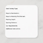 シードガーデナー名刺 スクエア名刺 (裏面)