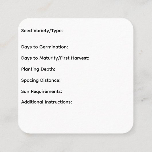 シードガーデナー名刺 スクエア名刺 (裏面)