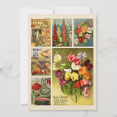 シードパケットカタログコラージュヴィンテージフラワーファーム ノートカード (正面)