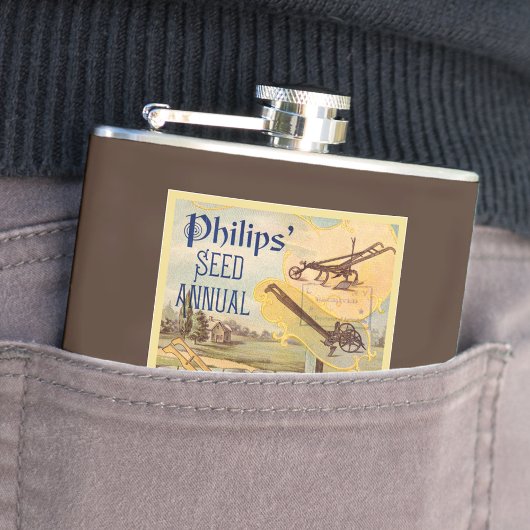 シードパケットカタログブラウンヴィンテージ農業モノグラム フラスク