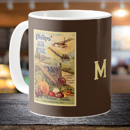 シードパケットカタログ植物農園ヴィンテージイニシャル コーヒーマグカップ