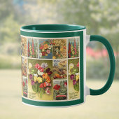 シードパケットコラージュヴィンテージ花及び農業 マグカップ