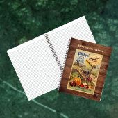 シードパケットファームカタログヴィンテージアートフェイクw Wood ノートブック