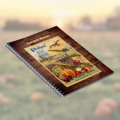 シードパケットファームカタログヴィンテージアートフェイクw Wood ノートブック