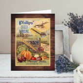 シードパケットファームカタログヴィンテージアート折り畳み ノートカード