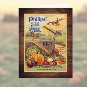 シードパケットファームカタログヴィンテージアート折り畳み ノートカード