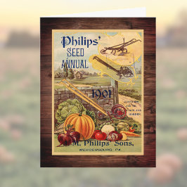シードパケットファームカタログヴィンテージアート折り畳み ノートカード