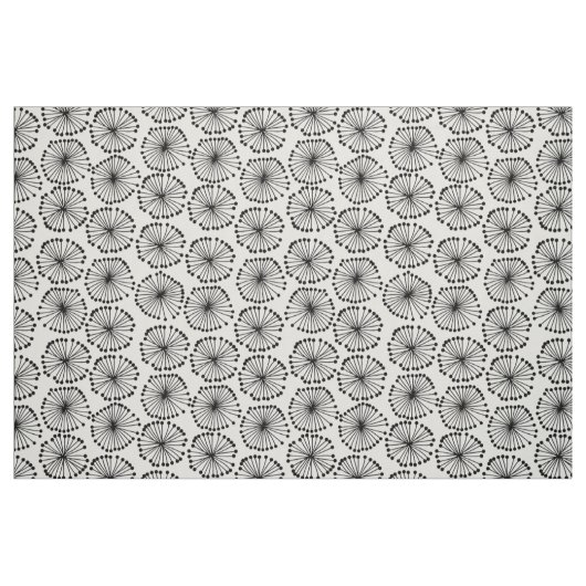 シードヘッド – 黒（白） ファブリック (ファットクウォーター)