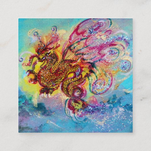 シードラゴンとブルーウェーブのファンタジー スクエア名刺 (裏面)