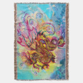 シードラゴンアクアブルーファンタジー スローブランケット (正面縦)