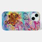 シードラゴン金ゴールドブルースパークルズモノグラム Case-Mate iPhoneケース (裏面 (横))