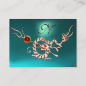 シードラゴン2アクアマリンモノグラムブルー白レッド 名刺 (裏面)