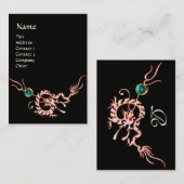 シードラゴン2アクアマリンモノグラム白黒ブルー 名刺 (正面/裏面)