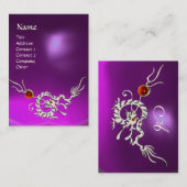シードラゴン2アメジストモノグラムパープルホワイトバイオレット 名刺 (正面/裏面)