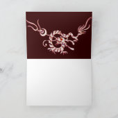 シードラゴン2モノグラム、レッド白黒 ノートカード (内部)