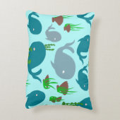 シードリームユニークターコイズクジラ海をテーマ アクセントクッション (裏面(縦))