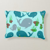 シードリームユニークターコイズクジラ海をテーマ アクセントクッション (裏面)