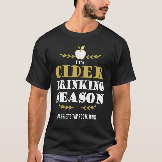 シードルを飲む季節 シードルハウスの名前を追加 Tシャツ (正面)