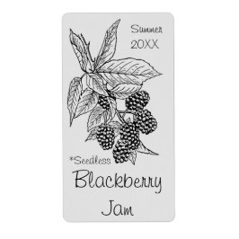 シードレスブラックベリージャムジャカスタマイズンラベル(Seedless Blackberry Ja ラベル