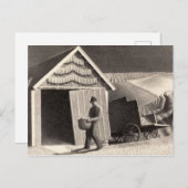 シード時間と収穫、1937年グラント・ウッド ポストカード (正面/裏面)